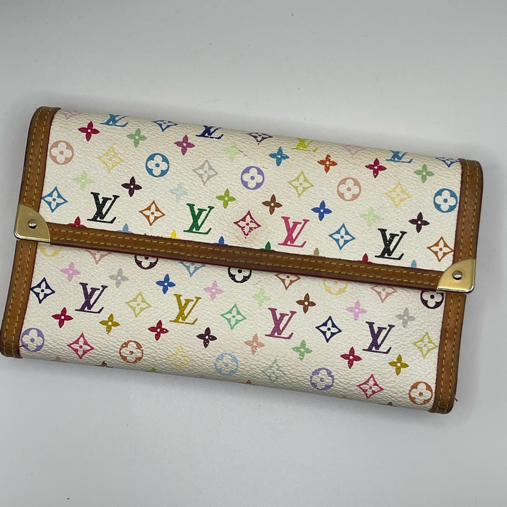Louis Vuitton x Takashi Murakami Multicolor Monogram International Wallet